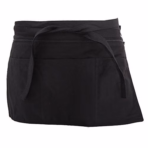 Dennys Full Zip Multi Pocket Workwear Apron in Black