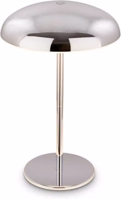 Briloner Rechargeable LED Table Lamp in Chrome, Dimmable Touch Control Cordless Night Light, H 30.5 x W 19.5 cm