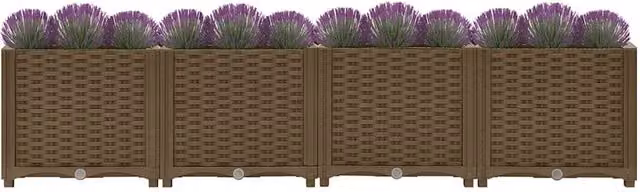 Berkfield Home Brown Polypropylene Raised Bed W/D/H: 160 x 40 x 38 cm