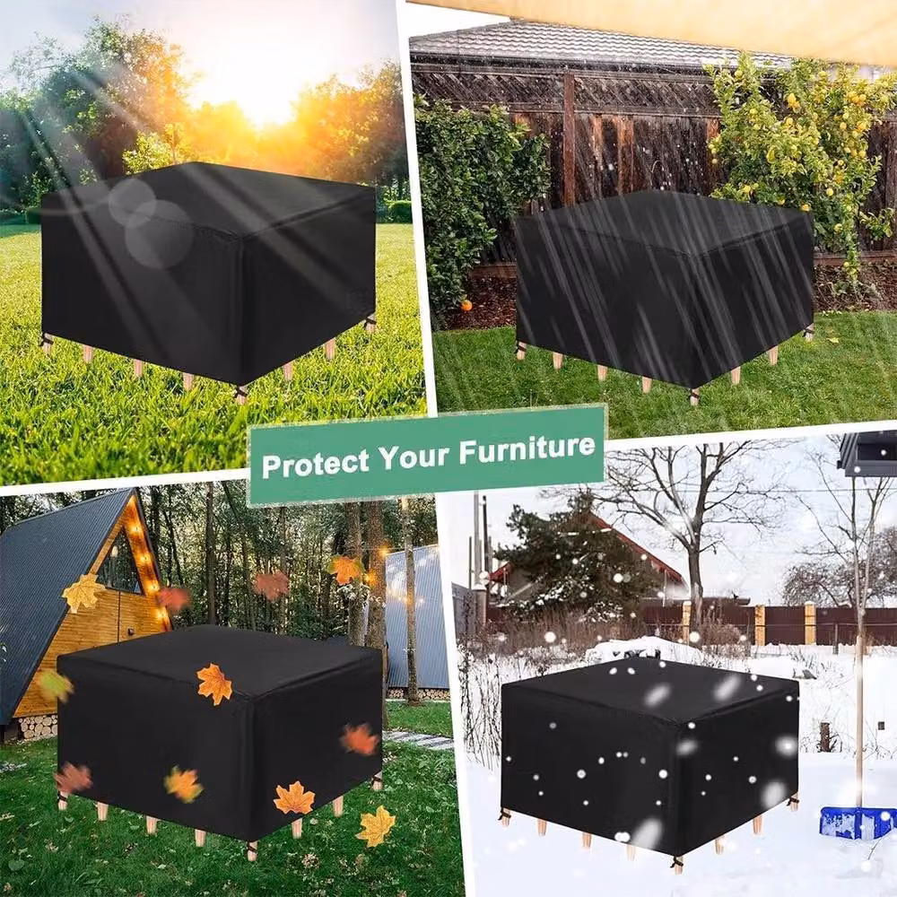 FLAVORA Waterproof Heavy Duty Outdoor Furniture Cover, Black, W: 152 cm, D: 104 cm, H: 71 cm – 5