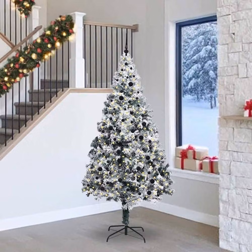 Berkfield Home Green Artificial Christmas Tree with 300 LEDs and Stand, Height: 240 cm – 2