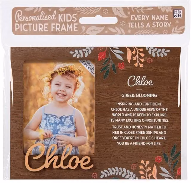 History & Heraldry Chloe Pre-personalised Child's Picture Frame, Brown, W: 8.5 cm x H: 11 cm – 1