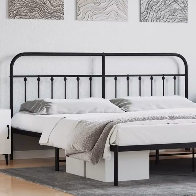 Berkfield Home Classic Metal Headboard in Black, Width: 193 cm – 1