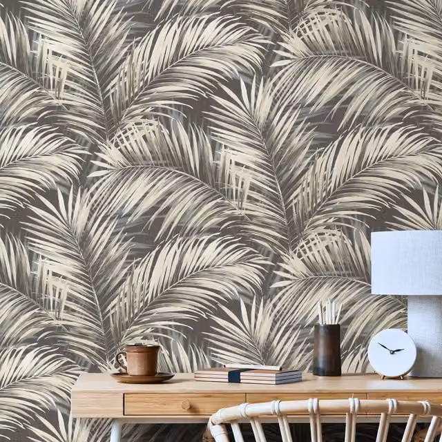 Erismann Calvado Botanical Floral Vinyl Wallpaper in Beige and Brown