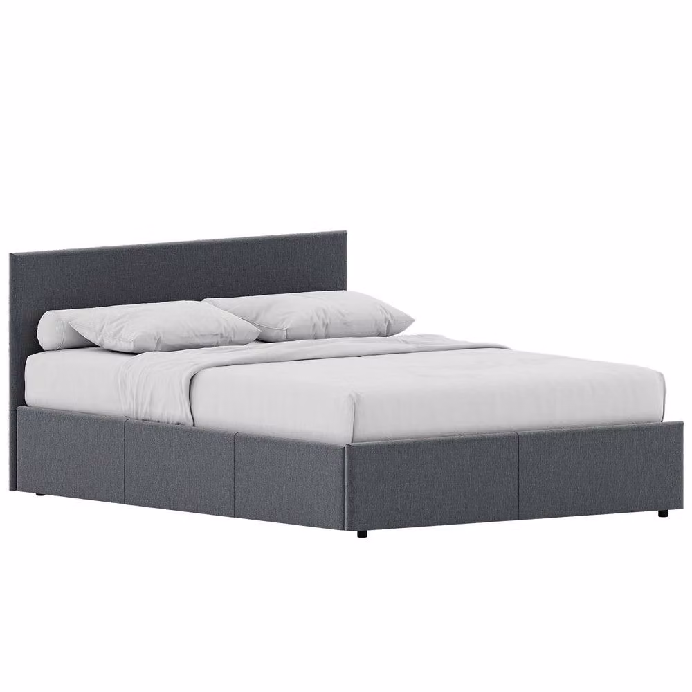 HD Designs Vida Designs Veronica Double Ottoman Bed in Light Grey, W/D/H: 140 x 200 cm – 2