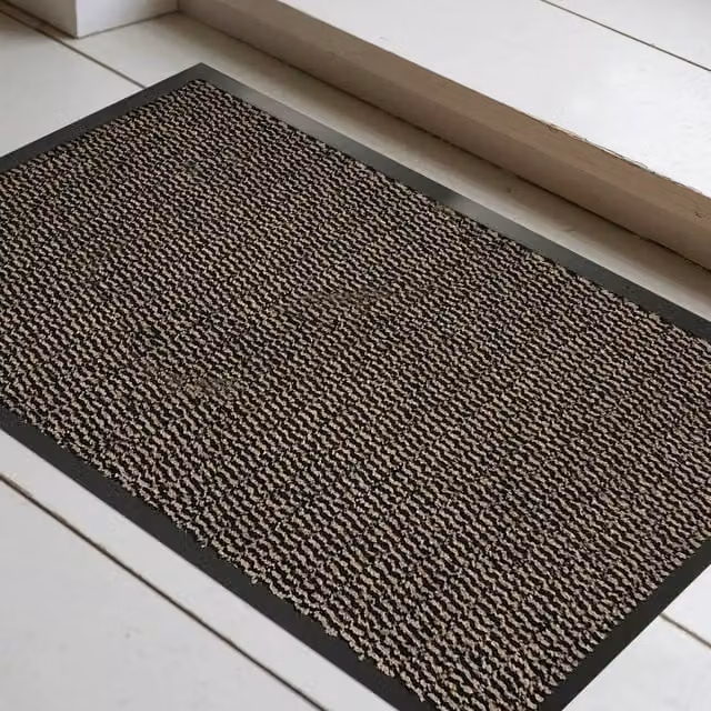 YnysTec Heavy Duty Non Slip Rubber Back Barrier Door Mat in Beige, W 80 cm x D 50 cm x H 1 cm