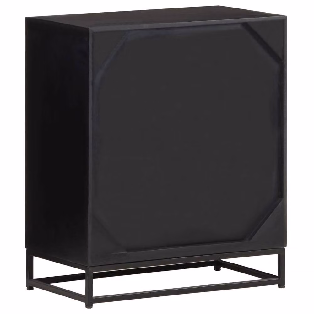 Berkfield Home Bedside Cabinet in Black Solid Mango Wood W/D/H: 40 x 30 x 50 cm – 4