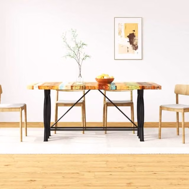 Berkfield Home Rectangular Dining Table in Brown Solid Reclaimed Wood, Width: 180 cm – 1