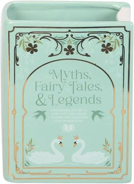 Something Different Myths Fairy Tales & Legends Ceramic Book Vase in Green, H 14.7 cm x W 11.1 cm x D 6.5 cm