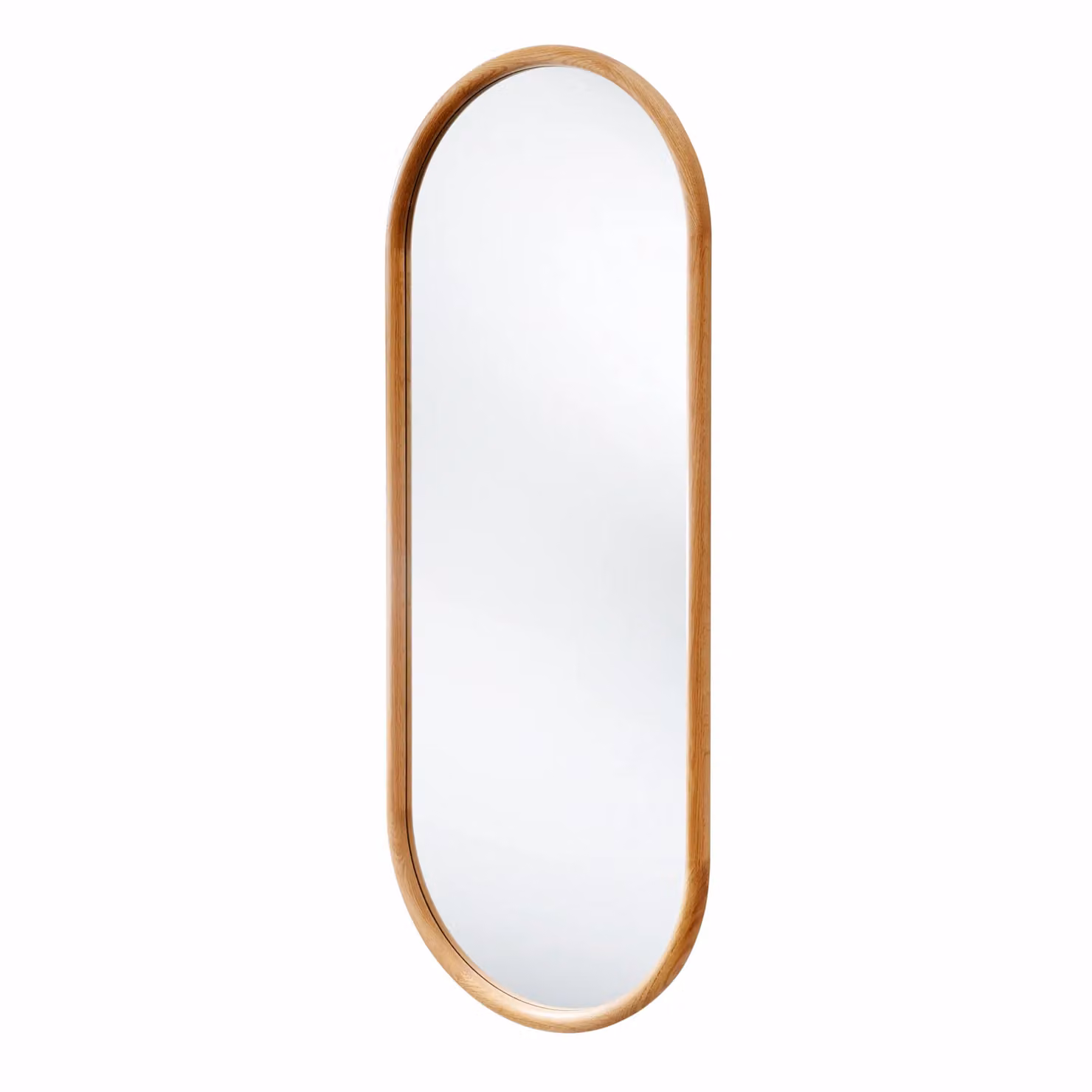 Yearn Mirrors Quebec Solid Oak Full Length Oval Hanging Mirror in Light Oak – 2