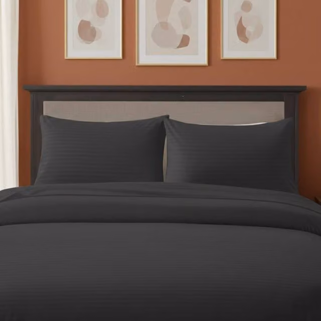 Snug City Grey Microfibre Satin Stripe Housewife Pillowcase Pair – 1