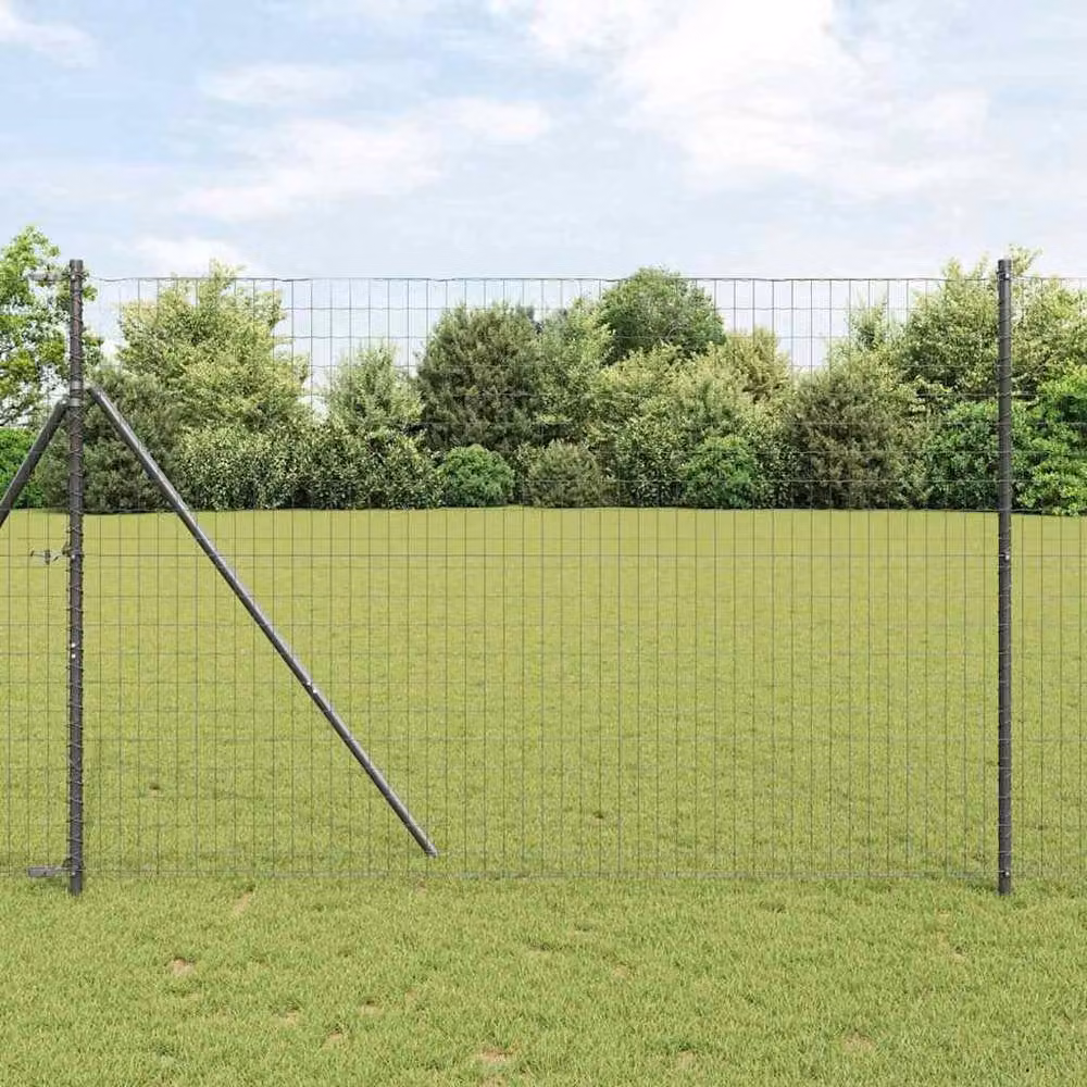 Berkfield Home Euro Fence PVC-Coated Steel Fencing in Dark Grey, H: 1.6 m x W: 10 m – 1