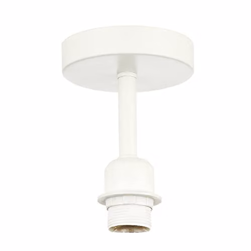 Happy Homewares Industrial Metal Ceiling Light Fitting in White, W/D/H: 12 x 12 x 17 cm