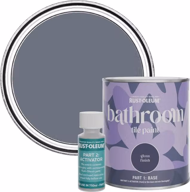 Rust-Oleum Bathroom Tile Paint in Gloss Finish, Marine Grey, 0.75 l
