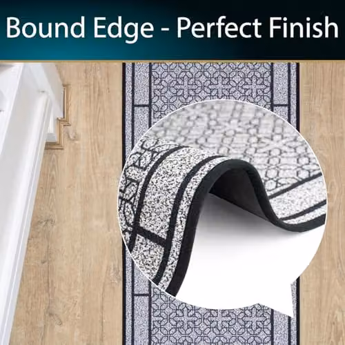 JVL Avanti Machine Washable Non-Slip Entrance Runner Doormat, Grey/Black, W: 50 cm, L: 150 cm – 5