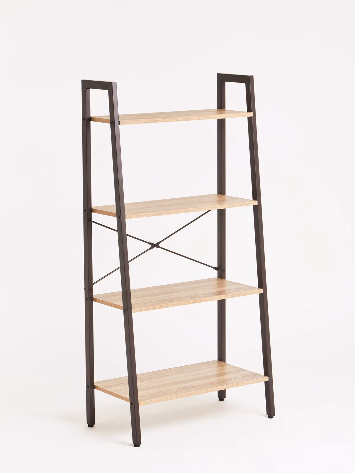 Orsina Four Tier Oak Veneer Ladder Shelf Unit in Grey – 2