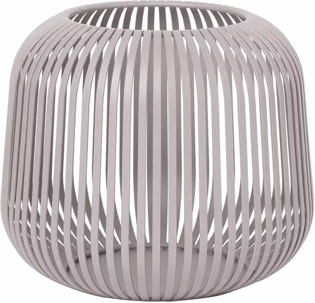 Blomus Lito Small Lantern Candle Holder in Mourning Dove Light Grey, H: 20.0 cm, W: 17.0 cm, D: 1.0 cm