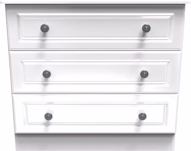 Stirling 3 Drawer Chest in White, Ready Assembled – 1
