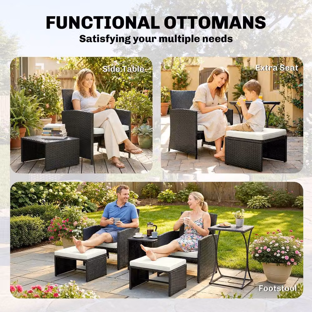 STILVORA 6 Piece Patio Furniture Set with Nesting Tables in Black – 8