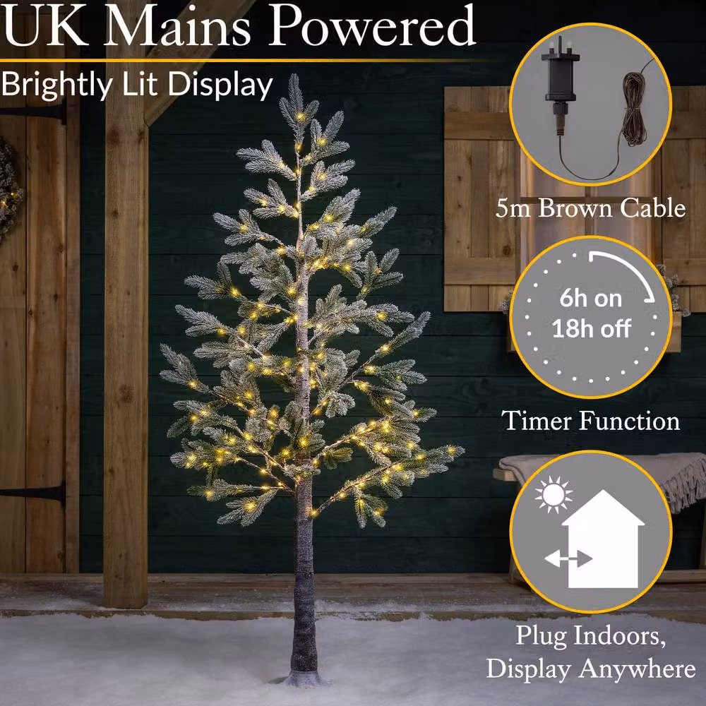 Christow 5ft Sparse Artificial Christmas Tree with 240 Warm White Micro LEDs in Green – 3