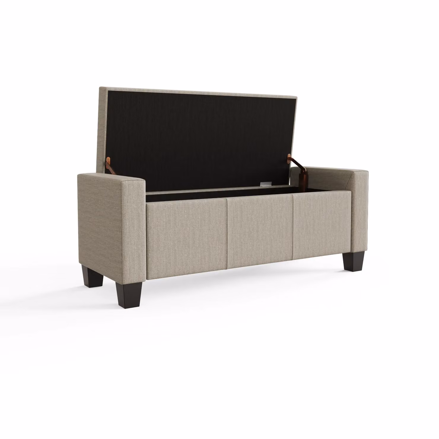 GFW Verona Crushed Velvet Ottoman Storage Bench in Beige, W/D/H: 104.0 x 39.0 x 39.0 cm – 2