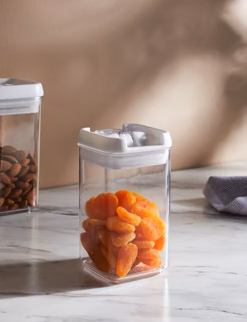 M&S White Rectangular Airtight and Leakproof Plastic Food Storage Container, 400ml