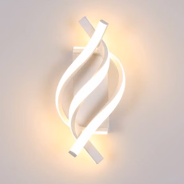Pheashine White Aluminium Spiral LED Wall Light, 22W, 3000K Warm White, Diameter: 36 cm