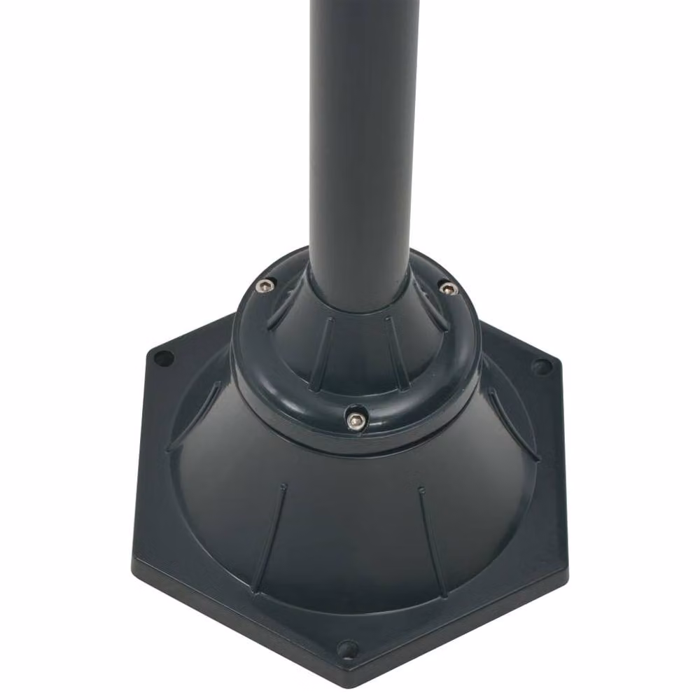 Berkfield Home 2-Lantern Garden Post Light in Dark Green Aluminium, Height: 220 cm – 3