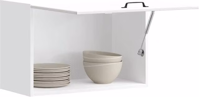Berkfield Home Lucca High Gloss White Wall Mounted Kitchen Cabinet with Glass Doors