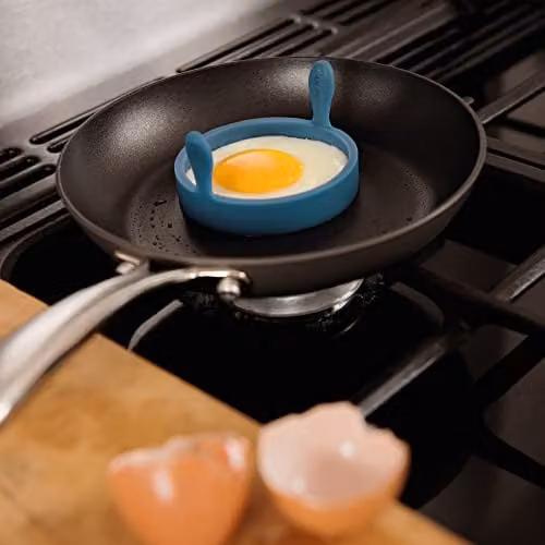 Culinare C20200 Silicone Egg Ring with Handles, Blue, 90 mm Diameter – 3