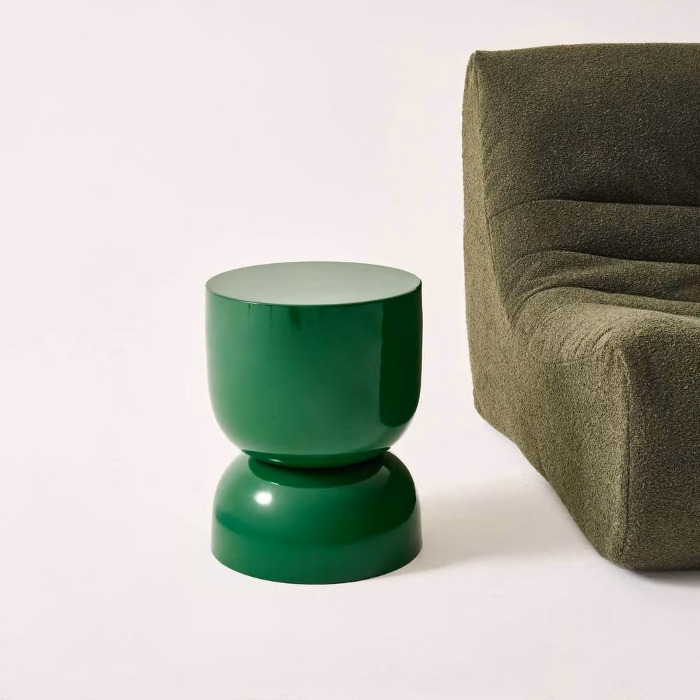 sweeek Round Metal Coffee Table, Side Table or Bedside Table with Glossy Finish in Dark Green, W/D/H: 42 x 42 x 75 cm – 3