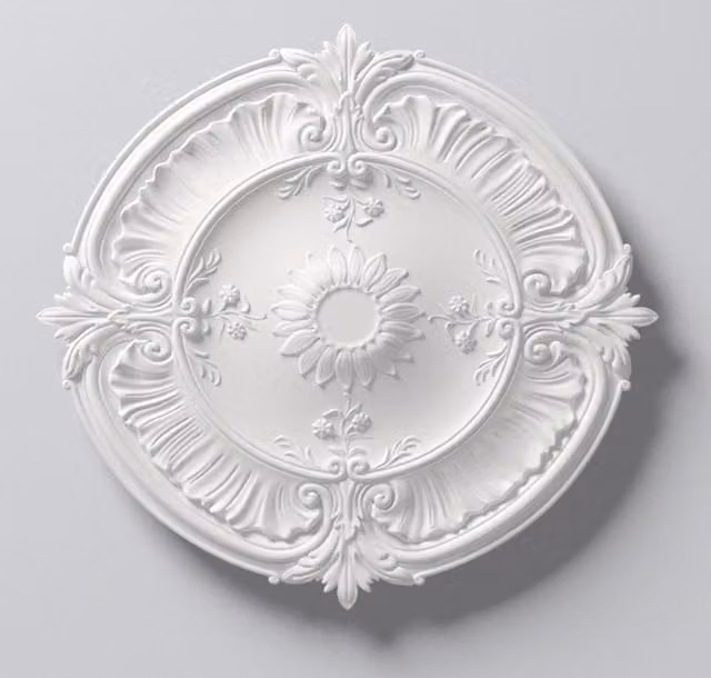 NMC Laura Lightweight Modern Ceiling Rose Canopy in White