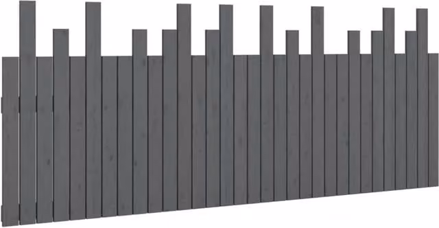 Berkfield Home Grey Rustic Solid Pine Wall Mounted Headboard W/D/H: 204 x 3 x 80 cm
