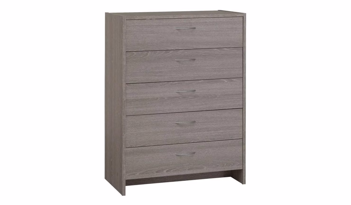 Seville 5 Drawer Chest Grey Oak Effect Bedroom Storage Organiser