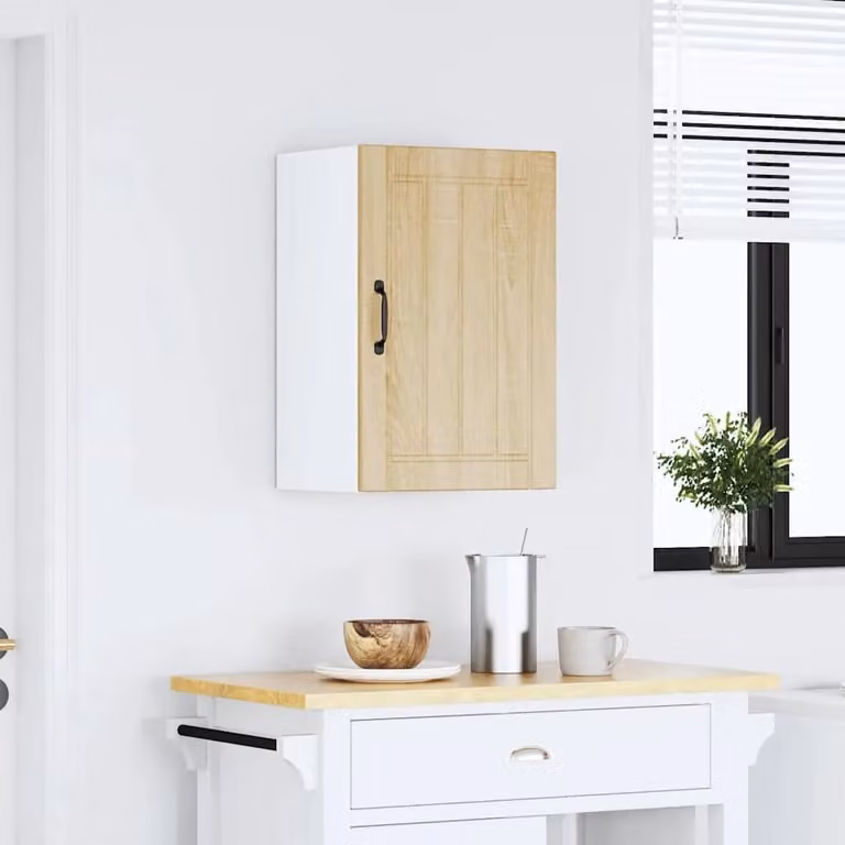 Berkfield Home Lucca Kitchen Wall Cabinet in Sonoma Oak Brown with Glass Doors