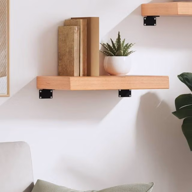 Berkfield Home Wall Mounted Rustic Oak Shelf, Light Brown, W/D/H: 40 x 20 x 6 cm