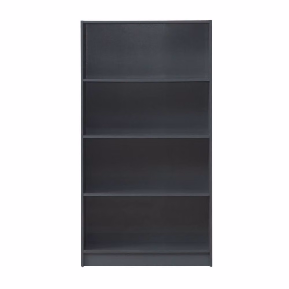 Timber Art Design 4 Tier Tall Bookcase and Display Shelving Unit in Dark Grey, H 150 x W 80 x D 30 cm – 2