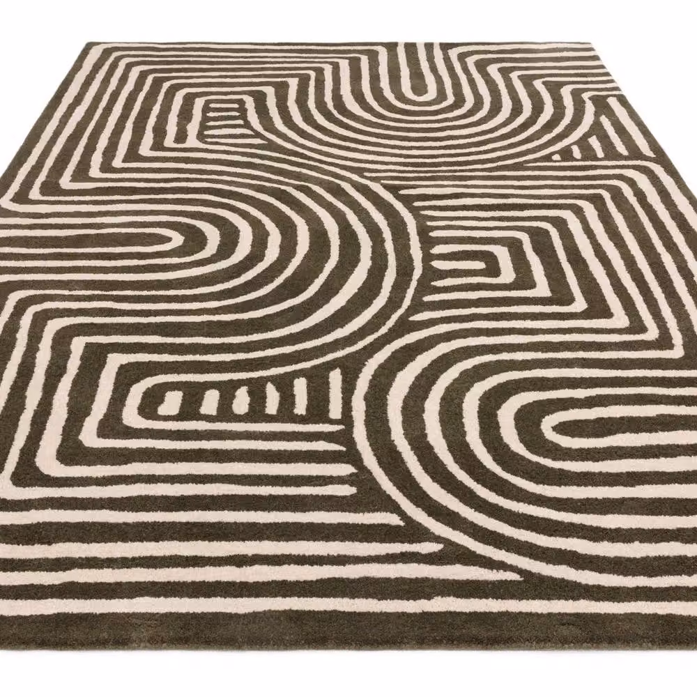 The Rug Shop UK Green Handmade Wool Modern Abstract Easy To Clean Area Rug W: 160 cm, L: 230 cm – 5