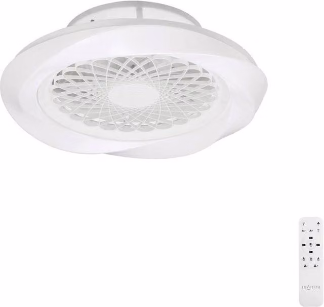 Mantra Boreal White LED Ceiling Light with 35W Fan, Dimmable and Remote Control