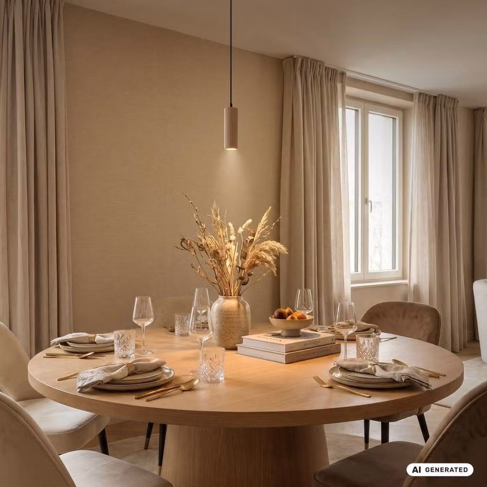 Briloner Beige Height Adjustable GU10 Cylinder Pendant Light – 6