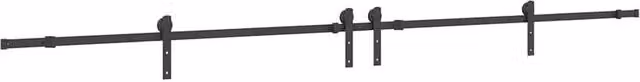Berkfield Home Matt Black Steel Sliding Door Hardware Kit 366 cm