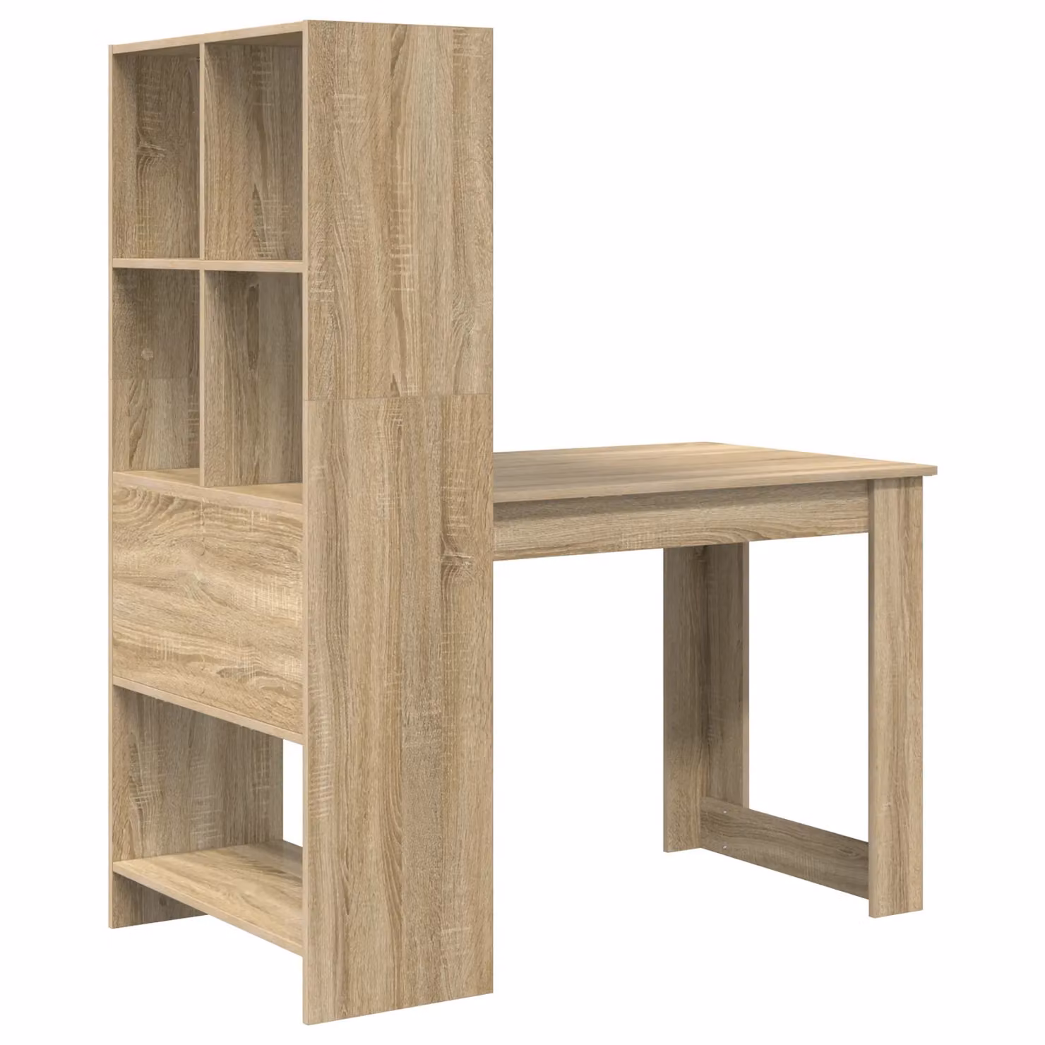 Berkfield Home Sonoma Oak Writing Desk in Brown, W/D/H: 122 x 67 x 145 cm – 3