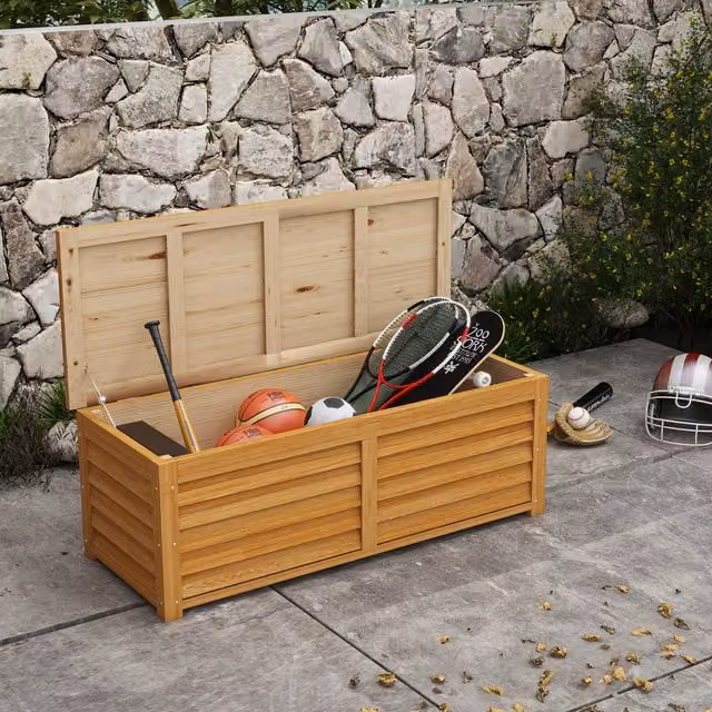 Outsunny 292L Outdoor Storage Box in Rustic Brown
