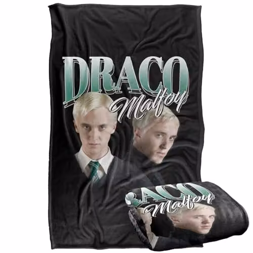 LOGOVISION Harry Potter Draco Malfoy Homage Super Soft Fleece Throw Blanket, Multicolour, W: 91.44 cm x L: 147 cm – 1