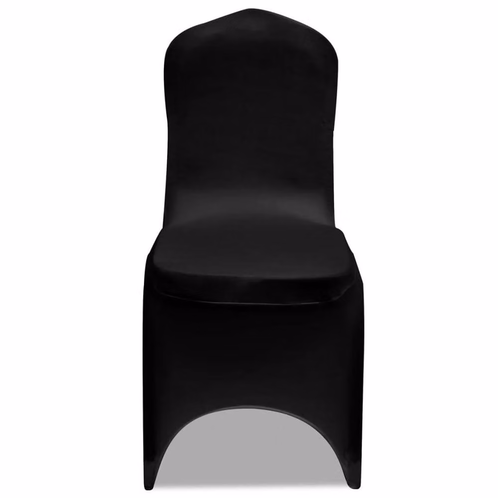 Berkfield Home Black Stretch Elastic Dining Chair Covers, 18 Piece Set – 3
