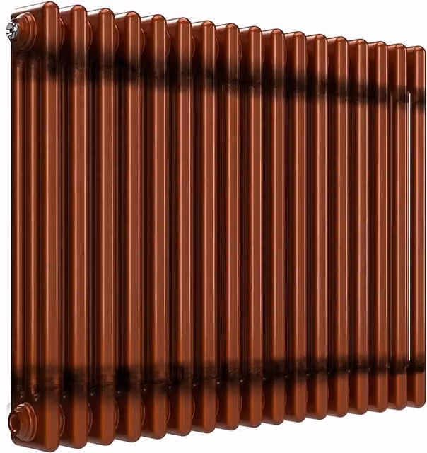 Lux Heat Horizontal Column Radiator in Bronze/Brown Steel, W: 60.0 cm, H: 78.5 cm