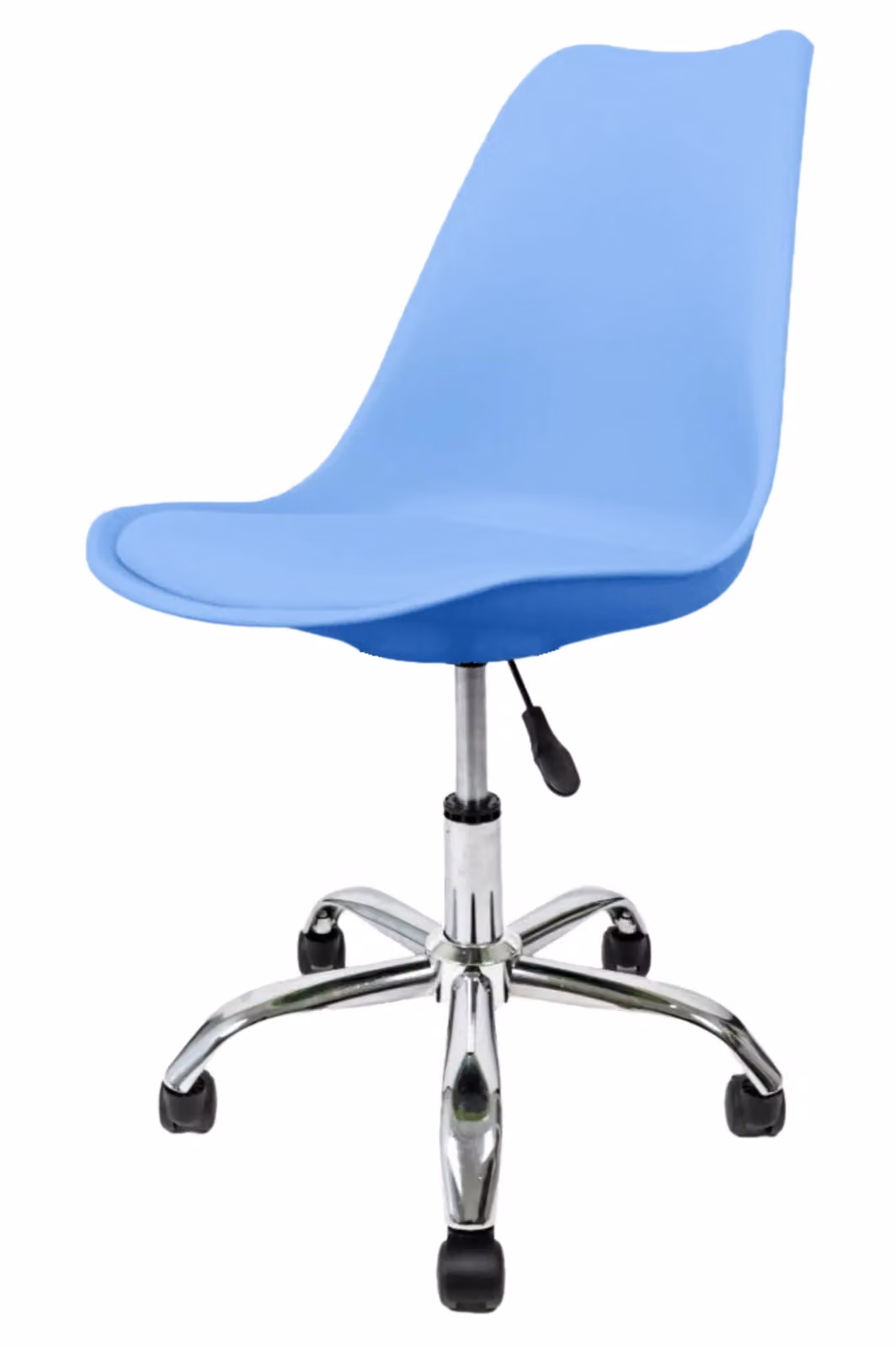 Fusion Living Soho Blue Plastic Dining Chair with Swivel Base – 2
