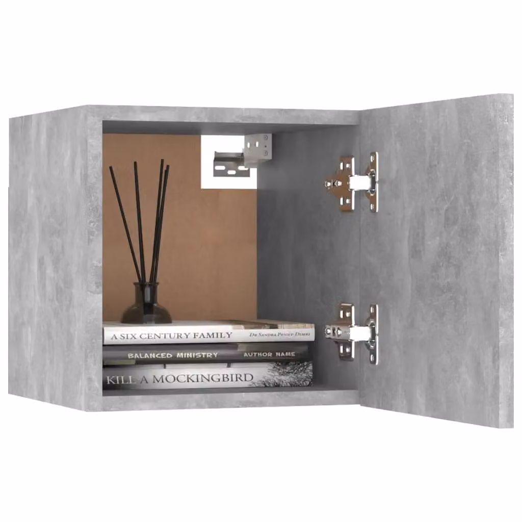 Berkfield Home Wall Mounted Bedside Cabinet in Grey MDF, W/D/H: 30.5 x 30 x 30 cm – 2