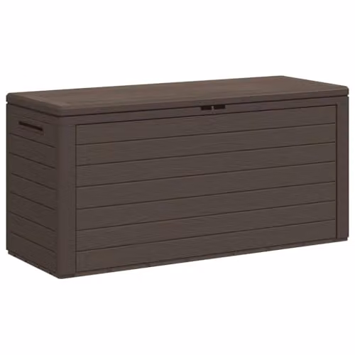 vidaXL Brown Plastic Garden Storage Box W/D/H: 116 x 44 x 55 cm