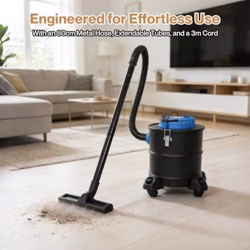 Spector 1200W Ash Vacuum Cleaner with 20L Metal Canister, HEPA Filter and Blower Function in Black – 11